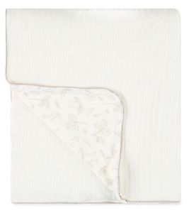 שמיכת תינוק דו-צדדית גדולה 115X85 ס"מ מקולקציית Forest Mist - שמנת מודפס