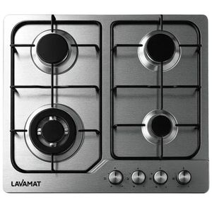 כיריים גז 4 להבות - מבער טורבו 60 ס"מ דגם LAVAMAT LVH60TN-NT גימור נירוסטה