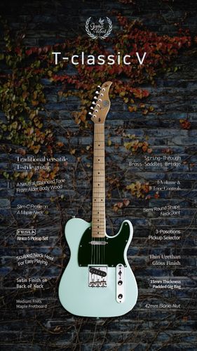 גיטרה חשמלית טלקסטר Gopherwood (Korea) T classic V Alnico 5 (Alder) Scarlet