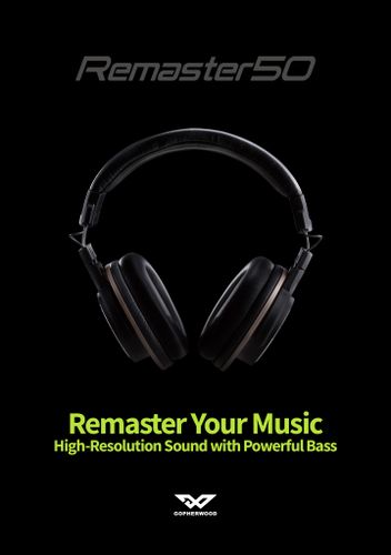 אוזניות מקצועיות צבע שחור Gopherwood Remaster50 closed-back studio headphone