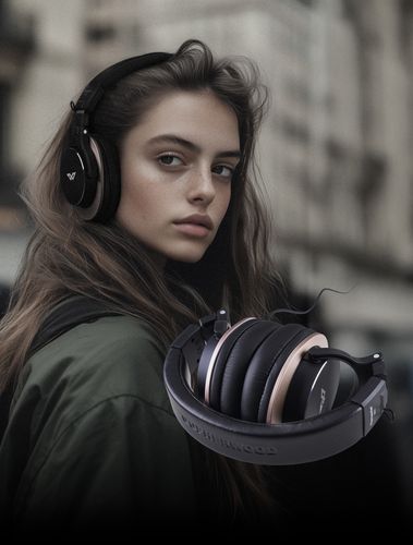 אוזניות מקצועיות צבע שחור Gopherwood Remaster50 closed-back studio headphone