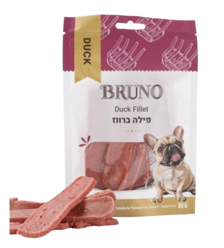 ברונו חטיף פילה ברווז 80 גר' לכלב