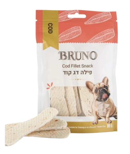 ברונו חטיף פילה דג קוד 80 גר' לכלב