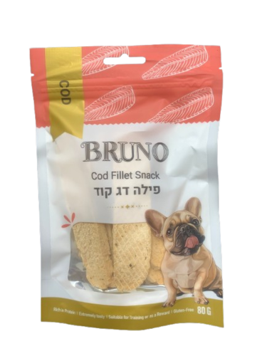 ברונו חטיף פילה דג קוד 80 גר' לכלב