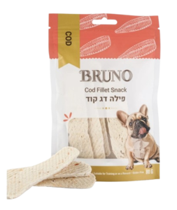 ברונו חטיף פילה דג קוד 80 גר