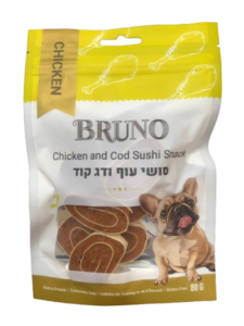 ברונו חטיף סושי עוף ודג קוד 80 גר