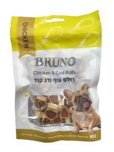 ברונו חטיף רולס עוף ודג קוד 80 גר