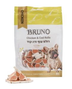 ברונו חטיף רולס עוף ודג קוד 80 גר