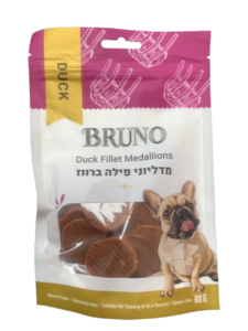 ברונו חטיף מדליוני פילה ברווז 80 גר