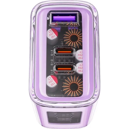 מטען קיר A45 (2xUSB-C, 1xUSB-A) 65W PD - סגול