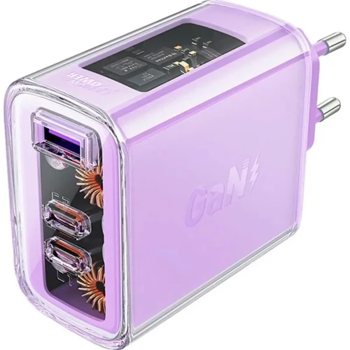 מטען קיר A45 (2xUSB-C, 1xUSB-A) 65W PD - סגול