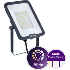 פנס הצפה Philips Ledinaire All in BVP167 LED IP65 50W - גוון 3000K/4000K/6500K CCT - צבע שחור