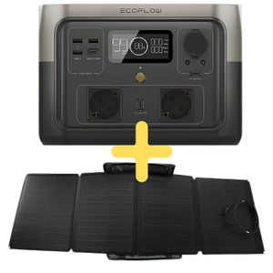 תחנת כח ניידת 2 ECOFLOW RIVER MAX + פאנל סולארי מתקפל ECOFLOW110, הספק 110W