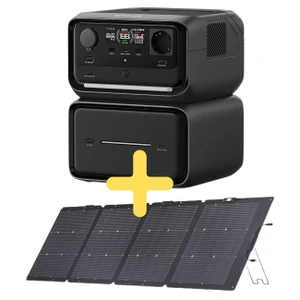 תחנת כח ECOFLOW RIVER PLUS 3 MAX 600-1200W + פאנל סולארי מתקפל ECOFLOW 220W