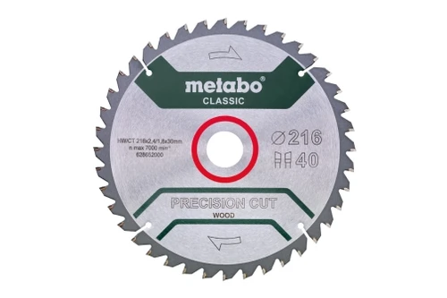 להב משור לעץ PRECISIONעגול METABO 216X30X40T
