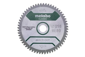 להב משור עגול METABO 216X30X60T רב שימושית CLASSIC