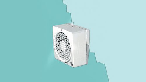 שואב אוויר צירי דו כיווני Vortice VARIO AR-LL-S מק״ט 12415 - מכשיר אוורור 300מ״מ עם תריס אוטומטי חשמלי להתקנה על חלון או קיר, בנוי מפלסטיק ABS עמיד UV