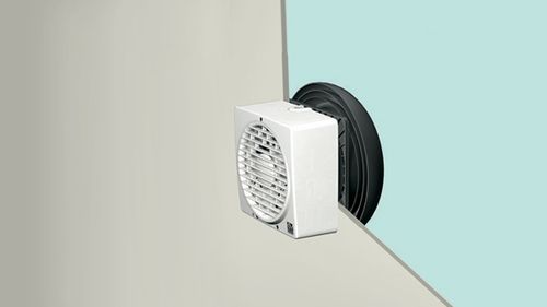 שואב אוויר צירי דו כיווני Vortice VARIO AR-LL-S מק״ט 12415 - מכשיר אוורור 300מ״מ עם תריס אוטומטי חשמלי להתקנה על חלון או קיר, בנוי מפלסטיק ABS עמיד UV