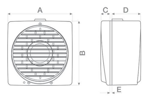 שואב אוויר צירי דו כיווני Vortice VARIO AR-LL-S מק״ט 12415 - מכשיר אוורור 300מ״מ עם תריס אוטומטי חשמלי להתקנה על חלון או קיר, בנוי מפלסטיק ABS עמיד UV