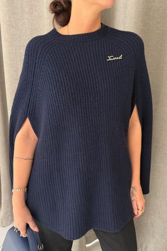 Wool blend cape jumper