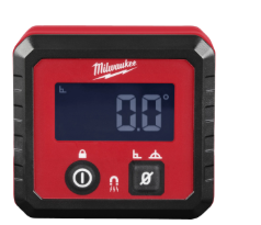 מד זווית דיגיטלי עם מסך LCD מסתובב אוטומטית כולל נרתיק נשיאה רך לאחסון קל ונוח ו-2 סוללות Milwaukee 