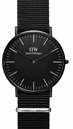 Daniel Wellington DW00102255 גברים גודל 40MM רצועת בד מסגרת שחורה