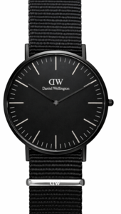 Daniel Wellington DW00102255 גברים גודל 40MM רצועת בד מסגרת שחורה