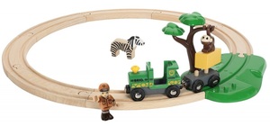 סט רכבת ספארי מעץ 17 חלקים