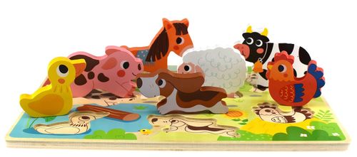 פאזל עץ צ'אנקי: חיות החווה 7 חלקים