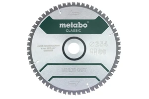 להב משור עגול רב שימושית CLASSIC METABO 254X30X60T 