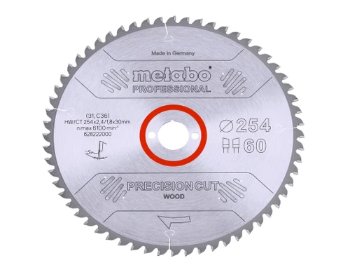  להב משור עגול METABO 254X30X60T לעץ PRECISION 
