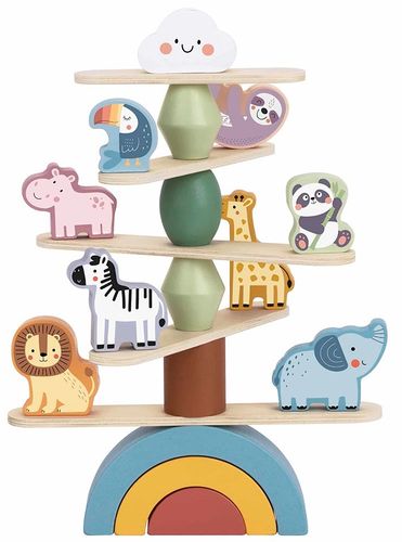 מגדל איזון חיות מעץ 29 חלקים