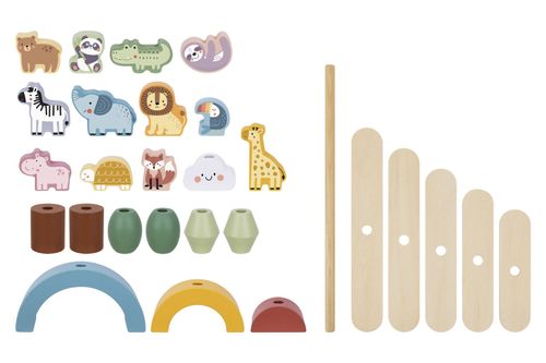 מגדל איזון חיות מעץ 29 חלקים