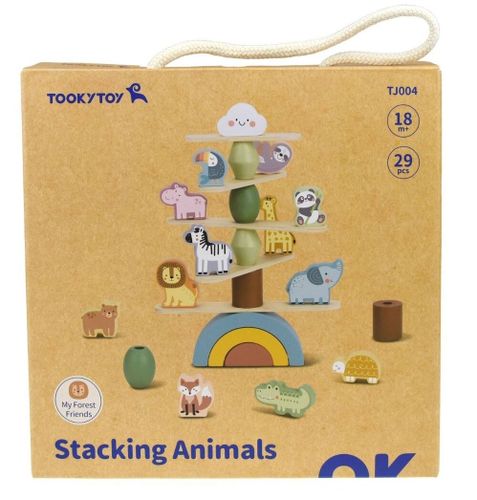 מגדל איזון חיות מעץ 29 חלקים