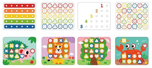 לוח פסיפס והשחלה צבעוני 53 חלקים