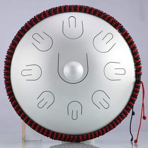 הנדפאן HLURU TAH9-14 Silver Handpan Drum 14" 9 notes copper steel D-Kurd