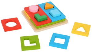 פאזל מיון צורות רב שכבתי מעץ 13 חלקים