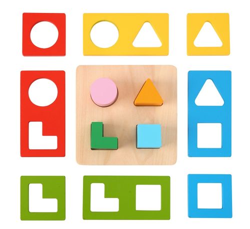 פאזל מיון צורות רב שכבתי מעץ 13 חלקים