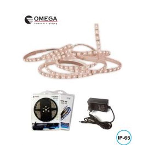 קיט סרט לד כולל שנאי IP65 אור חם 4.8W Omega
