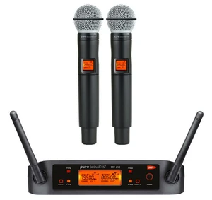 משדר UHF עם טווח תדרים גבוהה כולל 2 מיקרופונים אלחוטיים איכותיים 