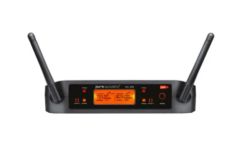 משדר UHF עם טווח תדרים גבוהה כולל 2 מיקרופונים אלחוטיים איכותיים 