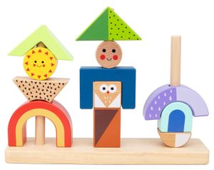 פאזל השחלת צורות לגובה מעץ 14 חלקים