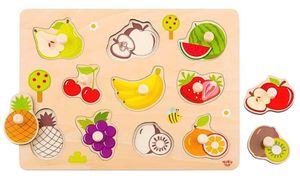 פאזל כפתורים מעץ 10 חלקים - פירות