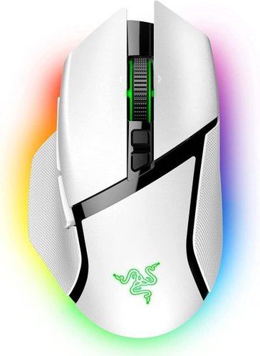 עכבר גיימינג אלחוטי Razer Basilisk V3 Pro בצבע לבן עם תאורת RGB