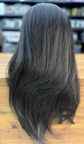 ראש בובה מקצועי בצבע שחור שיער אמיתי 100% +מתקן תפיסה לשולחן