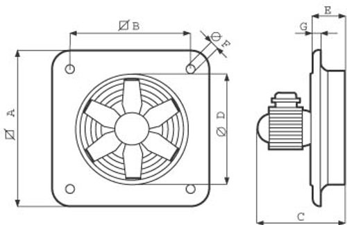 שואב אוויר צירי תעשייתי Vortice E 504 T דגם 41157 - שואב בקוטר 500 מ