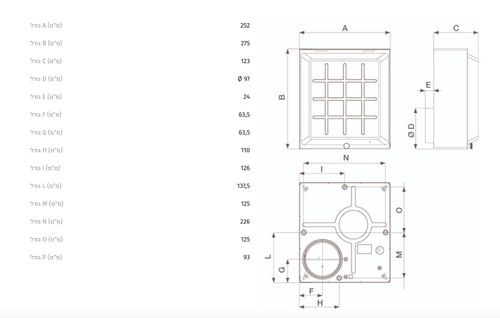 מפוח צנטריפוגלי Vortice VORT KAPPA (10950) בקוטר 100 מ