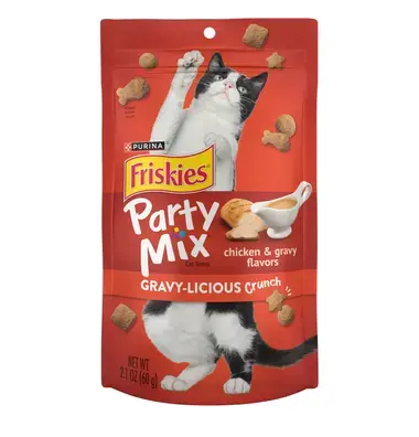 פריסקיז PARTY MIX חטיף לחתול עוף ורוטב