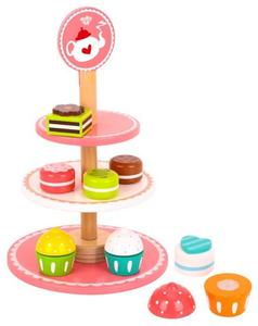 דוכן קינוחים 3 קומות מעץ 12 חלקים