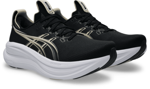 Gel Nimbus 28 Wide 2E Black Grey נעלי ריצה שחור אפור